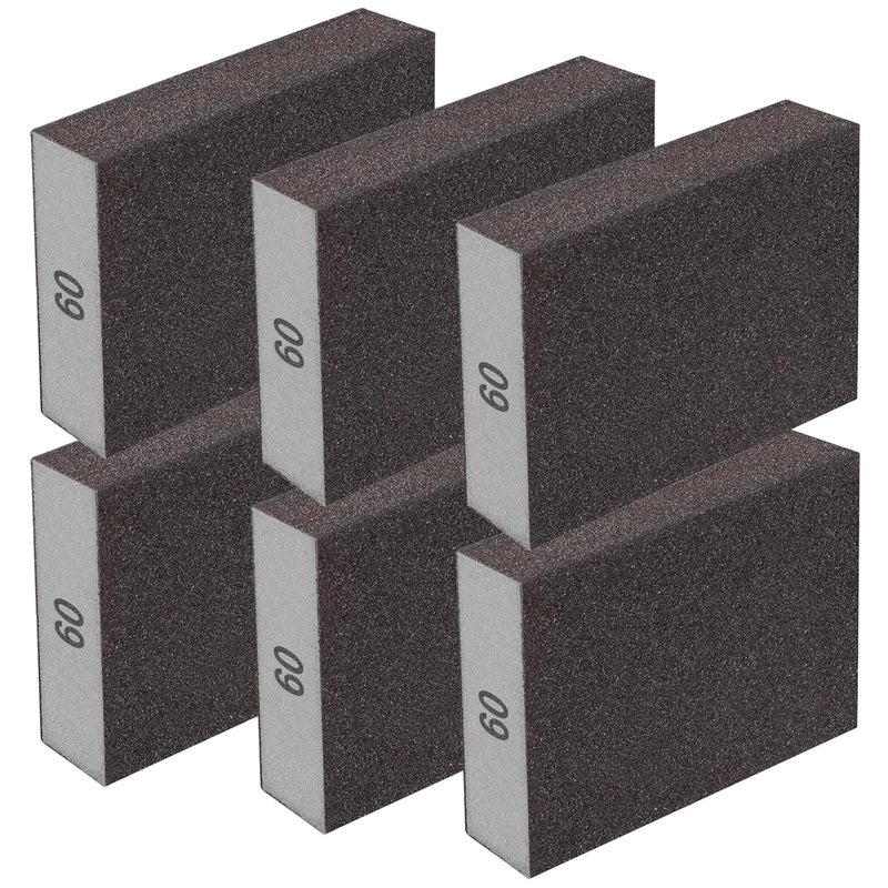 Eoppen 6Pcs Sanding Sponge 60 Grit Sanding Block Washable and Reusable for Wood, Metal, Wall Polish - Image 1